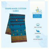 Krakshi- Cotton Handmade Blue Saree