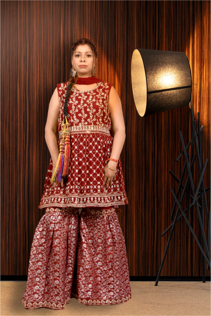 Krakshi- Extremely stunning Garara Suit set |Brocade Garara for women|