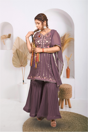 Krakshi-Elegant Pastel purple Colour Sharara/Garara Set  suit for Women|Girls|Ladies| Festival|Party